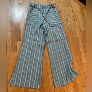 O’Neill Striped Wide Leg Linen Trousers - Size S